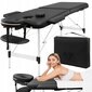 Sulankstomas masažo stalas 4Fizjo, 185x60cm, juodas kaina ir informacija | Masažo reikmenys | pigu.lt