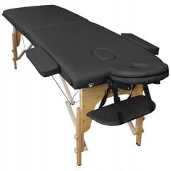 Sulankstomas masažo stalas Inne, 185x60cm, juodas kaina ir informacija | Masažo reikmenys | pigu.lt