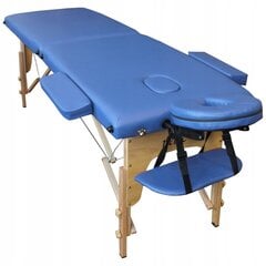 Sulankstomas masažo stalas Atlas Sport, 211x60cm, mėlynas kaina ir informacija | Masažo reikmenys | pigu.lt