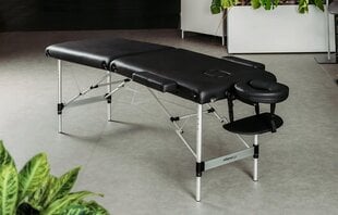 Sulankstomas masažo stalas Aveno Life, 185x60cm, juodas kaina ir informacija | Masažo reikmenys | pigu.lt