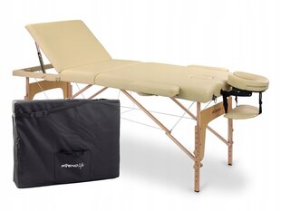 Sulankstomas masažo stalas Aveno Life, 185x60cm, smėlio spalvos kaina ir informacija | Masažo reikmenys | pigu.lt