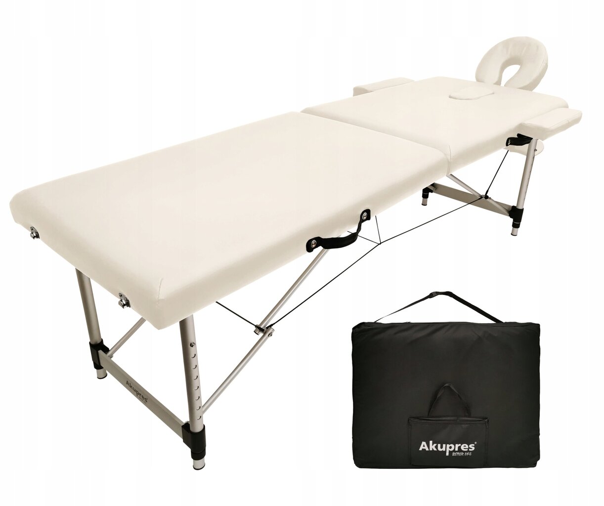 Sulankstomas masažo stalas Akupres 7in1, 185x60cm, baltas цена и информация | Masažo reikmenys | pigu.lt