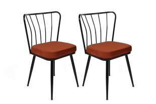 2-dalių kėdžių komplektas Asir, raudonas/juodas kaina ir informacija | Virtuvės ir valgomojo kėdės | pigu.lt