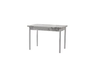 Раздвижной обеденный стол, Асир, белый/серый цена и информация | Кухонные и обеденные столы | pigu.lt