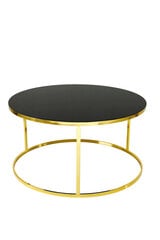 Kavos staliukas Asir, 80x42,5x80 cm, auksinis/juodas kaina ir informacija | Kavos staliukai | pigu.lt