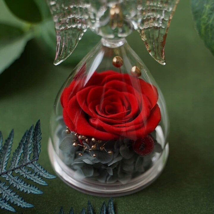 Amžina rožė angelo formos kupole цена и информация | Kitos originalios dovanos | pigu.lt