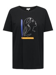 Only Carmakoma женская футболка 15315304*01, черный 5715512882802 цена и информация | Женские футболки | pigu.lt