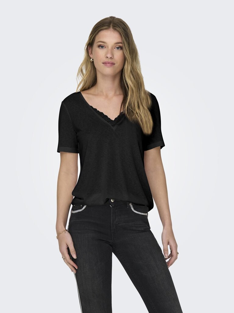 Only marškinėliai moterims, juodi kaina ir informacija | Marškinėliai moterims | pigu.lt