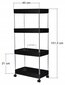 Mobili lentyna ant ratukų Lacarte, 101.5x40x22 cm, juoda цена и информация | Virtuvės baldų priedai | pigu.lt