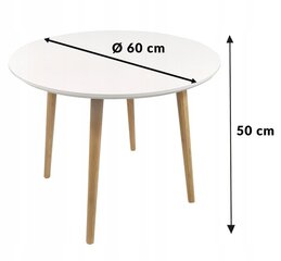 Kavos staliukas Kontrast SK111, 60x50 cm, baltas kaina ir informacija | Kavos staliukai | pigu.lt