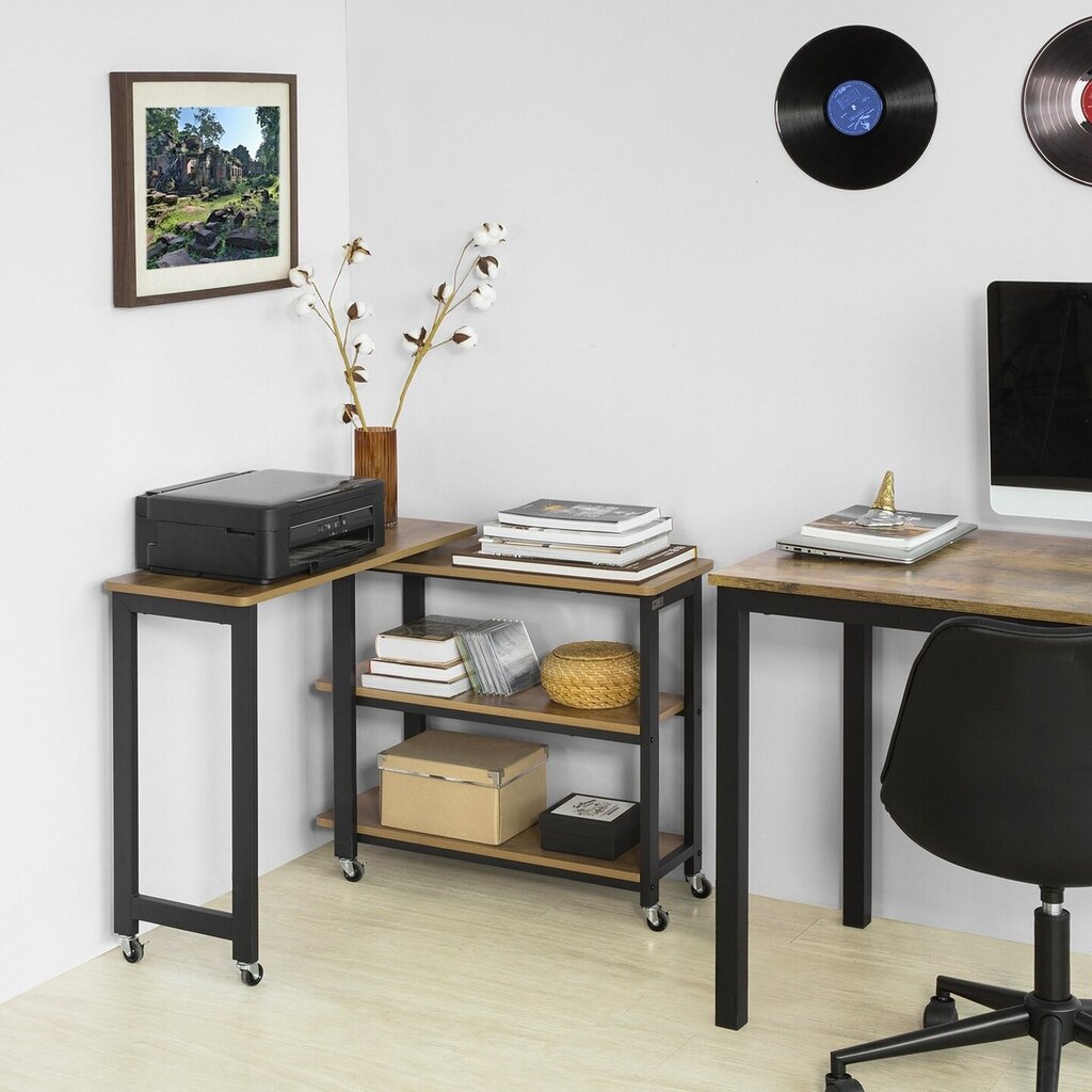 Šoninis staliukas SoBuy, 30x133x69 cm, rudas/juodas kaina ir informacija | Kavos staliukai | pigu.lt