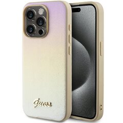 Guess GUHCP14LPSAIRSD iPhone 14 Pro 6.1" złoty|gold hardcase Saffiano Iridescent Script цена и информация | Чехлы для телефонов | pigu.lt