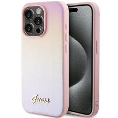 Guess GUHCP14LPSAIRSP iPhone 14 Pro 6.1" różowy|pink hardcase Saffiano Iridescent Script цена и информация | Чехлы для телефонов | pigu.lt