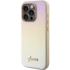Guess GUHCP14XPSAIRSD iPhone 14 Pro Max 6.7" złoty|gold hardcase Saffiano Iridescent Script цена и информация | Чехлы для телефонов | pigu.lt