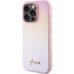 Guess GUHCP14XPSAIRSP iPhone 14 Pro Max 6.7" różowy|pink hardcase Saffiano Iridescent Script цена и информация | Чехлы для телефонов | pigu.lt