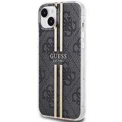 Guess GUHCP15MH4PSEGK iPhone 15 Plus | 14 Plus 6.7" czarny|black hardcase IML 4G Gold Stripe цена и информация | Чехлы для телефонов | pigu.lt