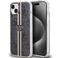 Guess GUHCP15MH4PSEGK iPhone 15 Plus | 14 Plus 6.7" czarny|black hardcase IML 4G Gold Stripe цена и информация | Чехлы для телефонов | pigu.lt