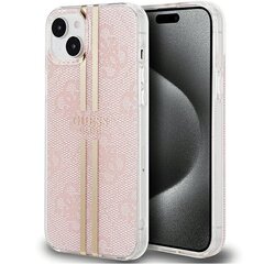 Guess GUHCP15MH4PSEGP iPhone 15 Plus | 14 Plus 6.7" różowy|pink hardcase IML 4G Gold Stripe цена и информация | Чехлы для телефонов | pigu.lt