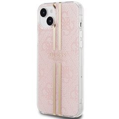 Guess GUHCP15MH4PSEGP iPhone 15 Plus | 14 Plus 6.7" różowy|pink hardcase IML 4G Gold Stripe цена и информация | Чехлы для телефонов | pigu.lt