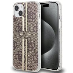 Guess GUHCP15MH4PSEGW iPhone 15 Plus | 14 Plus 6.7" brązowy|brown hardcase IML 4G Gold Stripe цена и информация | Чехлы для телефонов | pigu.lt