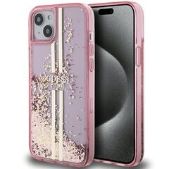 Guess GUHCP15MLFCSEGP iPhone 15 Plus | 14 Plus 6.7" różowy|pink hardcase Liquid Glitter Gold Stripes цена и информация | Чехлы для телефонов | pigu.lt