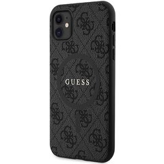 Guess GUHMN61G4GFRK iPhone 11 6.1" | Xr czarny|black hardcase 4G Collection Leather Metal Logo MagSafe цена и информация | Чехлы для телефонов | pigu.lt