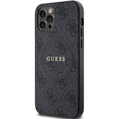 Guess GUHMP12MG4GFRK iPhone 12|12 Pro 6.1" czarny|black hardcase 4G Collection Leather Metal Logo MagSafe цена и информация | Чехлы для телефонов | pigu.lt