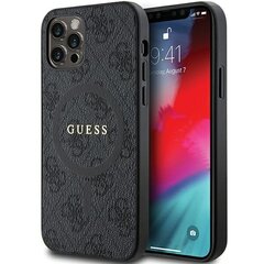 Guess GUHMP12MG4GFRK iPhone 12|12 Pro 6.1" czarny|black hardcase 4G Collection Leather Metal Logo MagSafe цена и информация | Чехлы для телефонов | pigu.lt