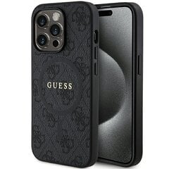 Guess GUHMP13XG4GFRK iPhone 13 Pro Max 6.7" czarny|black hardcase 4G Collection Leather Metal Logo MagSafe цена и информация | Чехлы для телефонов | pigu.lt