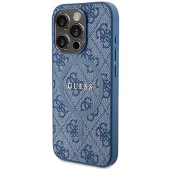 Guess GUHMP15LG4GFRB iPhone 15 Pro 6.1" niebieski|blue hardcase 4G Collection Leather Metal Logo MagSafe цена и информация | Чехлы для телефонов | pigu.lt