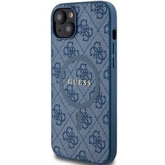 Guess GUHMP15MG4GFRB iPhone 15 Plus | 14 Plus 6.7" niebieski|blue hardcase 4G Collection Leather Metal Logo MagSafe цена и информация | Чехлы для телефонов | pigu.lt