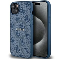 Guess GUHMP15MG4GFRB iPhone 15 Plus | 14 Plus 6.7" niebieski|blue hardcase 4G Collection Leather Metal Logo MagSafe цена и информация | Чехлы для телефонов | pigu.lt