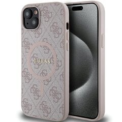 Guess GUHMP15MG4GFRP iPhone 15 Plus | 14 Plus 6.7" różowy|pink hardcase 4G Collection Leather Metal Logo MagSafe цена и информация | Чехлы для телефонов | pigu.lt