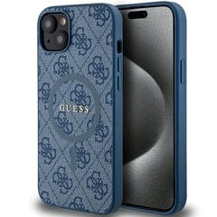 Guess GUHMP15SG4GFRB iPhone 15 | 14 | 13 6.1" niebieski|blue hardcase 4G Collection Leather Metal Logo MagSafe цена и информация | Чехлы для телефонов | pigu.lt