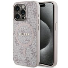 Guess GUHMP15XG4GFRP iPhone 15 Pro Max 6.7" różowy|pink hardcase 4G Collection Leather Metal Logo MagSafe цена и информация | Чехлы для телефонов | pigu.lt