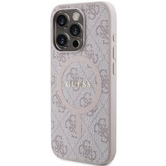 Guess GUHMP15XG4GFRP iPhone 15 Pro Max 6.7" różowy|pink hardcase 4G Collection Leather Metal Logo MagSafe цена и информация | Чехлы для телефонов | pigu.lt