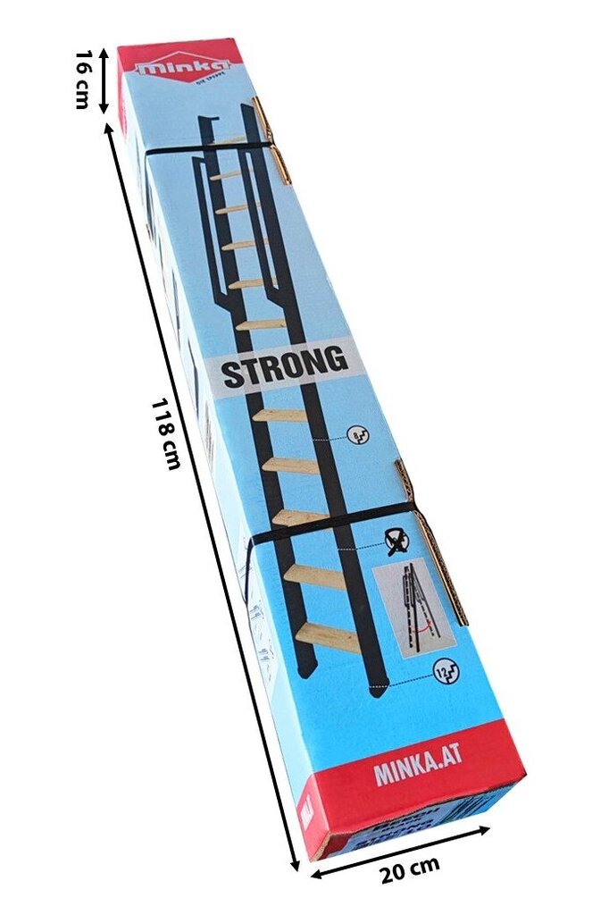 Laiptai Minka Strong 10, Aukštis 243 - 257 cm kaina ir informacija | Laiptai | pigu.lt