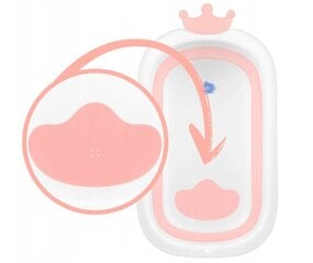 Sulankstoma kūdikio vonelė su pagalvėle Ricokids, rožinė/balta kaina ir informacija | Maudynių priemonės | pigu.lt