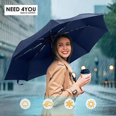 Automatinis skėtis Need 4You, mėlynas kaina ir informacija | Moteriški skėčiai | pigu.lt