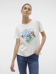 Vero Moda женская футболка 10301719*03, белый/self 5715509166908 цена и информация | Футболка Мы здесь | pigu.lt