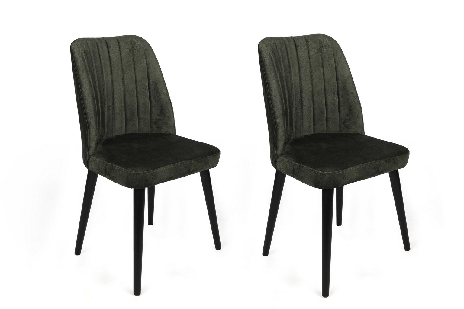 2-ių kėdžių komplektas Asir, žalias/juodas kaina ir informacija | Virtuvės ir valgomojo kėdės | pigu.lt