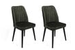2-ių kėdžių komplektas Asir, žalias/juodas kaina ir informacija | Virtuvės ir valgomojo kėdės | pigu.lt