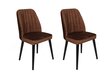 2-ių kėdžių komplektas Asir, rudas/juodas kaina ir informacija | Virtuvės ir valgomojo kėdės | pigu.lt