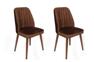 2-dalių kėdžių komplektas Asir, rudas kaina ir informacija | Virtuvės ir valgomojo kėdės | pigu.lt