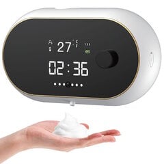 Умный дозатор пенящегося мыла с часами и дисплеем температуры, IVY Smart W2, белый цена и информация | Аксессуары для ванной комнаты | pigu.lt