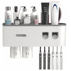 Дозатор зубной пасты для ванной - органайзер с полкой и 2 чашками, IVY Oenon цена и информация | Аксессуары для ванной комнаты | pigu.lt