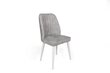 2-ių dalių kėdžių komplektas Asir, pilkas/baltas kaina ir informacija | Virtuvės ir valgomojo kėdės | pigu.lt