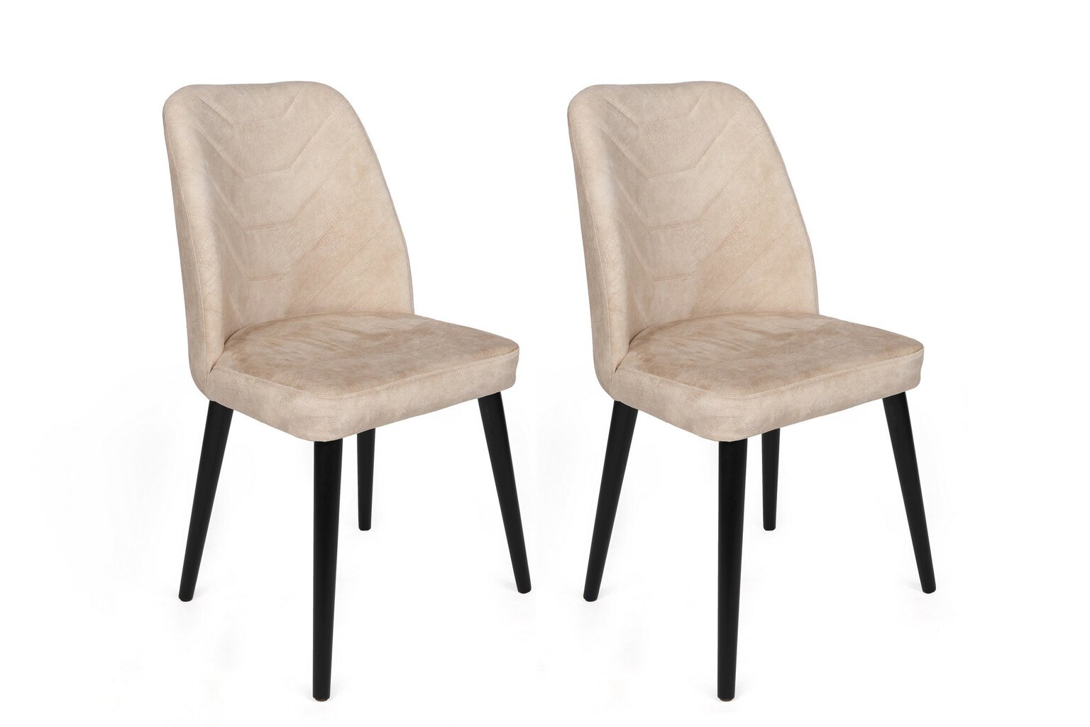 2-ių dalių kėdžių komplektas Asir, 50x90x49 cm, smėlio/juodas kaina ir informacija | Virtuvės ir valgomojo kėdės | pigu.lt