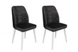 2-ių dalių kėdžių komplektas Asir, 50x90x49 cm, pilkas/baltas kaina ir informacija | Virtuvės ir valgomojo kėdės | pigu.lt