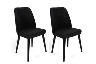 2-ių dalių kėdžių komplektas Asir, 50x90x49 cm, juodas kaina ir informacija | Virtuvės ir valgomojo kėdės | pigu.lt